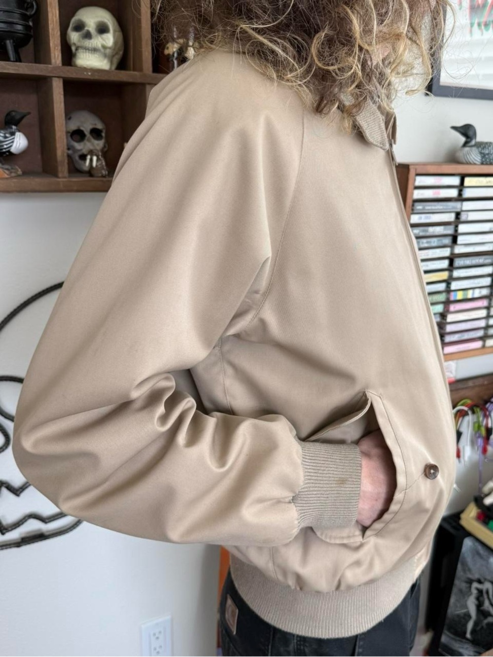 Vintage 90s Tan Harrington Jacket ~ Size XL - Picture 2 of 8